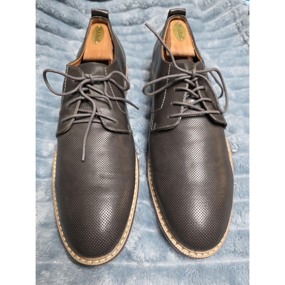 Steve Madden NYTRO Men's 10.5 Gray‎ Perforated Oxford Dress Shoes Lace Up